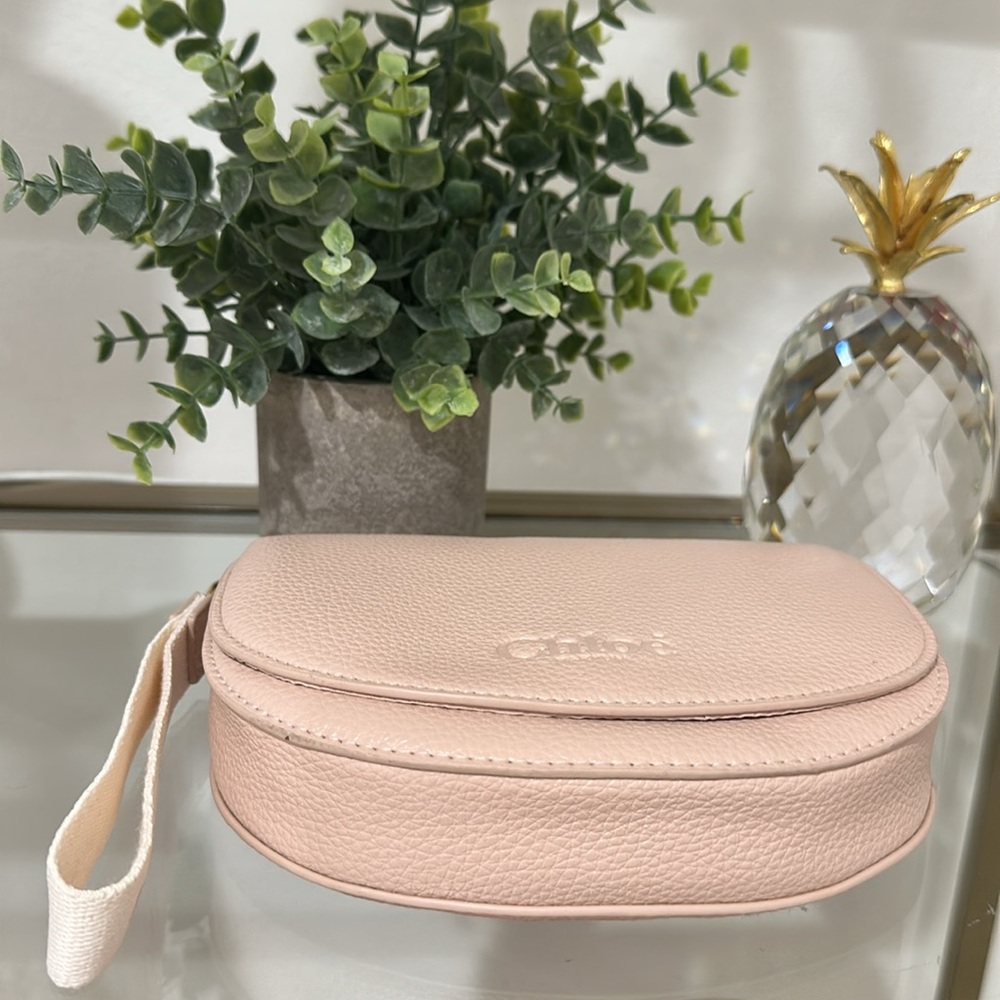 Chloe Blush Leather Wristlet - Picture 4 of 10